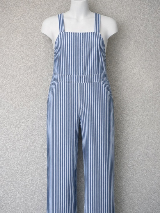 Free Assembly Denim - Free Assembly Blue & White Striped Overalls Size L